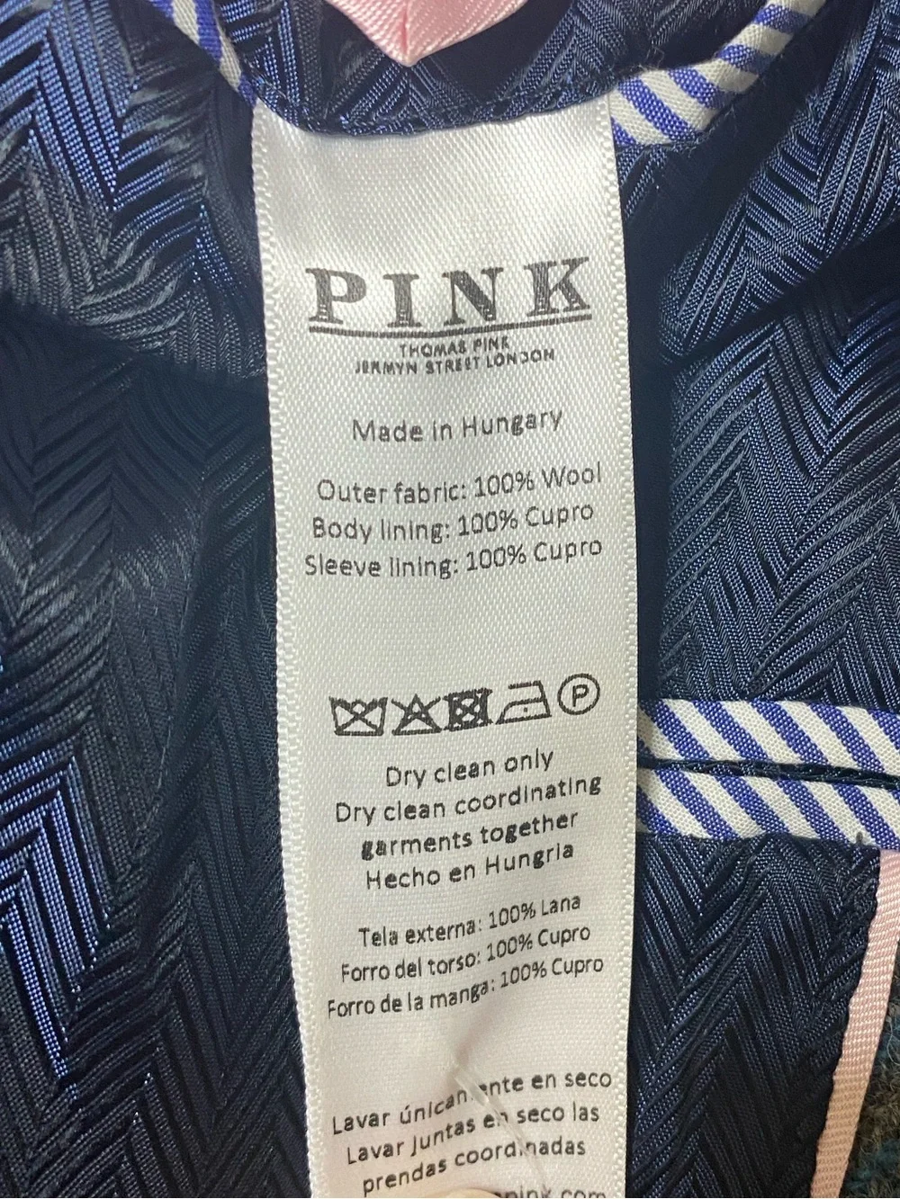 Thomas Pink Gray Brown & Blue Plaid Wool Sport Coat  50 R